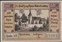 Almanya 50 Pfennig Notgeld 1921 Çil Filigranlı