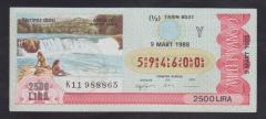 1988 9 MART YARIM BİLET ANTALYA MANAVGAT ŞELALESİ