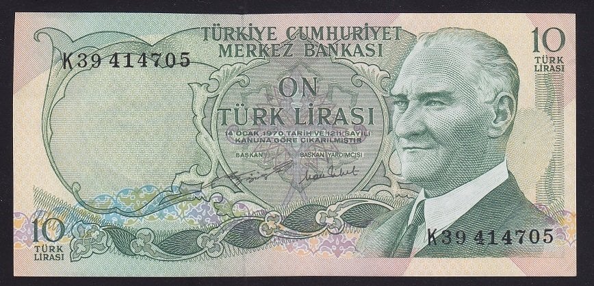 6.EMİSYON 2.TERTİP 10 LİRA K39 414705 ÇİLALTI