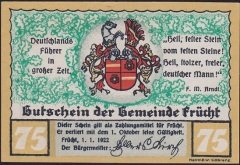 Almanya 75 Pfennig Notgeld 1922 Çil