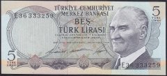 6.EMİSYON 1.TERTİP 5 LİRA E36 333259 ÇİLALTI ÇİL