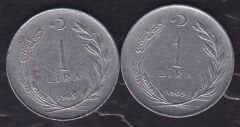 1969 Yılı 1 Lira (Ters Düz Takım)