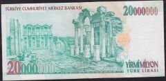7.Emisyon 20.000.000 Lira F02 084718 Çok Temiz+