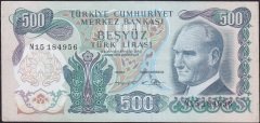 6.Emisyon 2.Tertip 500 Lira N15 184956 Çok Çok Temiz