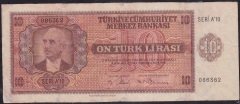 3.Emisyon 10 Lira A10 086362 Çok Temiz ( Tamirli )