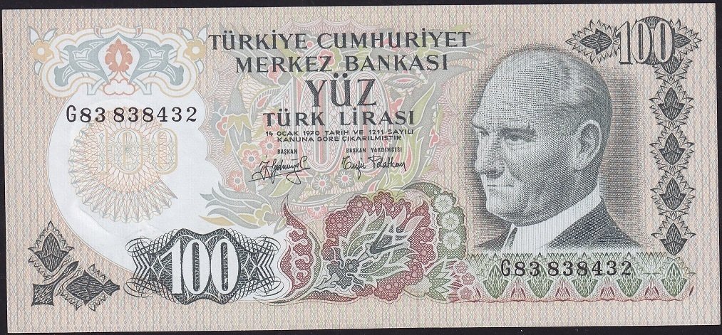 6.Emisyon 2.Tertip 100 Lira G83 838432 Çilaltı