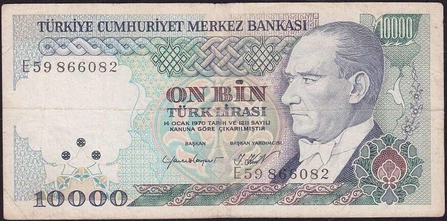 7.Emisyon 2.Tertip 10000 Lira E59 866082 Çok Temiz