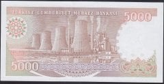 7.EMİSYON 4.TERTİP 5000 LİRA H57 922570 ÇİL