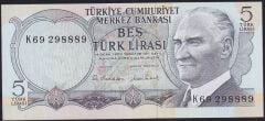 6.Emisyon 2.Tertip 5 Lira K69 298889 Çil