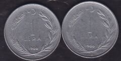 1966 Yılı 1 Lira (Ters Düz Takım)