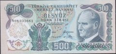 6.Emisyon 2.Tertip 500 Lira N08 031661 Çilaltı Çil
