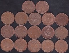 AVRUPA BİRLİĞİ 1 CENT 17 FARKLI ÜLKE MADENİ PARA LOT
