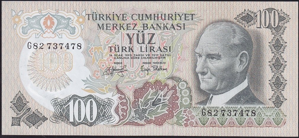 6.Emisyon 2.Tertip 100 Lira G82 737478 Ççt Çilaltı