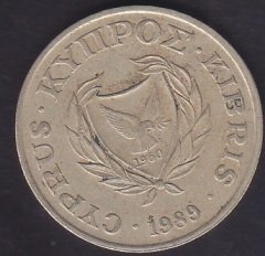 KIBRIS 20 CENT 1989