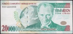 7.Emisyon 20 000 000 Lira H59 466088 Çok Çok Temiz