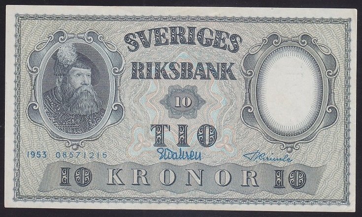 ISVEÇ 10 KRON 1953 ÇİLALTI