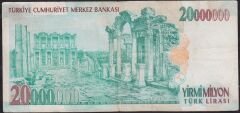 7.Emisyon 20.000.000 Lira B67 940735 Çok Temiz+
