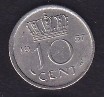 Hollanda 10 Cent 1957