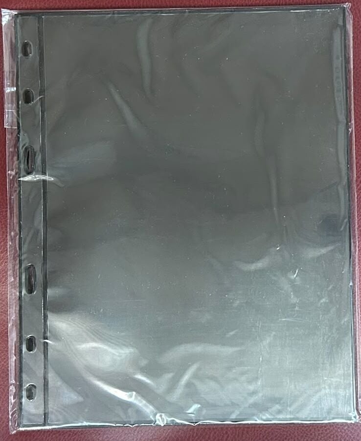Bener Koleksiyon Kağıt Para Föyü ( Sayfası ) 1 Bölmeli - 1 Paket Siyah ( 5 Adet Föy ) Optima Boy