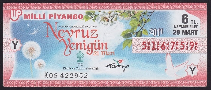 2011 29 MART YARIM BİLET NEVRUZ