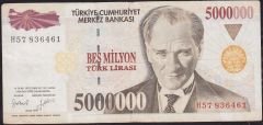 7.Emisyon 5 000 000 Lira H57 836461 Çok Temiz