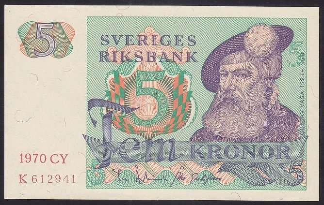 ISVEÇ 5 KRON 1970 ÇİL