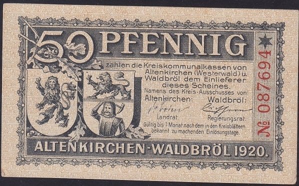 ALMANYA 50 PFENNİNG 1920 ÇİLALTI ÇİL