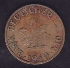 Almanya 10 Pfennig 1949 J LANDER