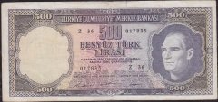 5.Emisyon 4.Tertip 500 Lira Z36 017835 Çok Temiz