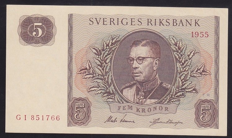 ISVEÇ 5 KRON 1955 ÇİL