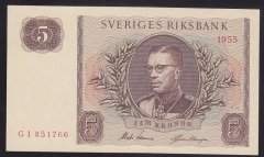 ISVEÇ 5 KRON 1955 ÇİL