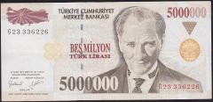 7.Emisyon 5 000 000 Lira G23 336226 Çok Temiz+