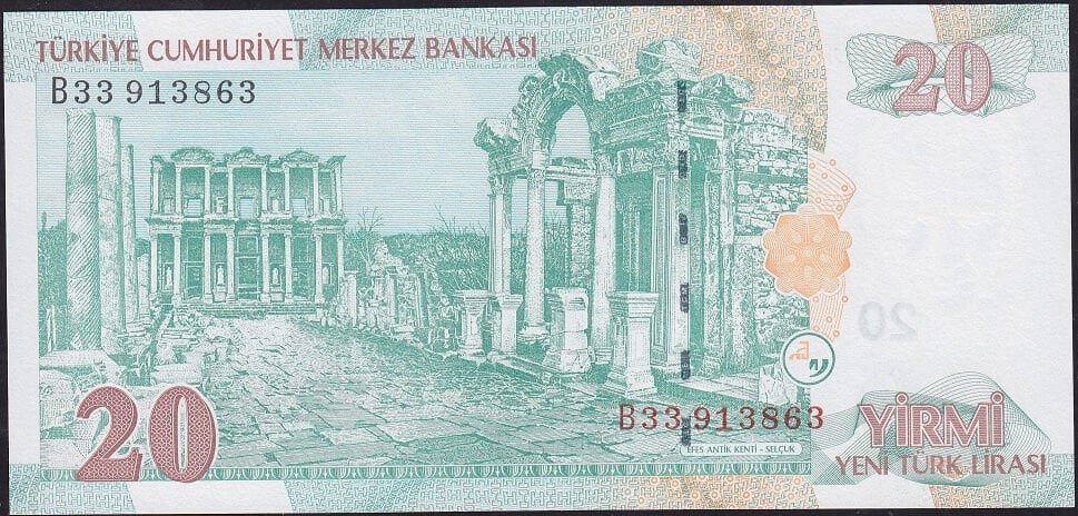 8.Emisyon 20 YTL B33 913863 Çil