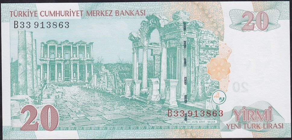 8.Emisyon 20 YTL B33 913863 Çil