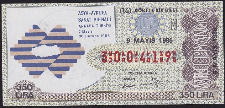 1986 9 Mayıs Çeyrek Bilet - N Serisi