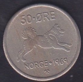NORVEÇ 50 ÖRE 1969