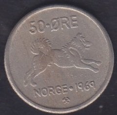 NORVEÇ 50 ÖRE 1969