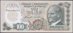 6.EMİSYON 1.TERTİP 100 LİRA D69 183713 ÇİLALTI ÇİL