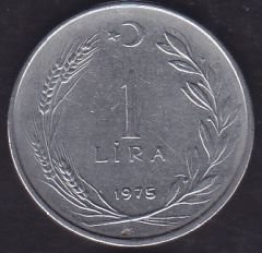 1975 Yılı 1 Lira Ters