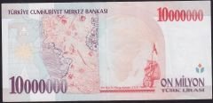 7.Emisyon 10 000 000 Lira D07 391827 Çok Temiz+