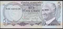 6.Emisyon 2.Tertip 5 Lira K06 440129 Çilaltı Çil