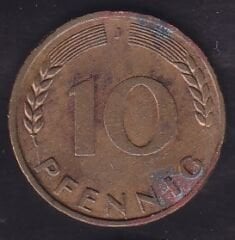 Almanya 10 Pfennig 1950 J