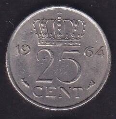 Hollanda 25 Cent 1964
