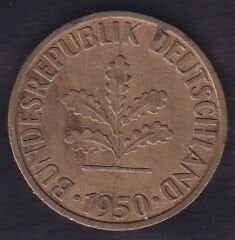 Almanya 10 Pfennig 1950 J