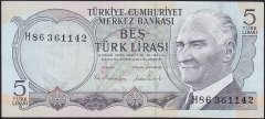 6.Emisyon 2.Tertip 5 Lira H86 361142 Çilaltı
