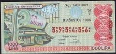 1986 9 Ağustos Yarım Bilet - Y Serisi
