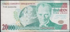 7.EMİSYON 20 000 000 LİRA F80 141656 ÇOK TEMİZ