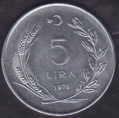 1978 YILI 5 LİRA ÇİLALTI ÇİL