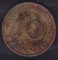 Almanya 10 Pfennig 1950 D