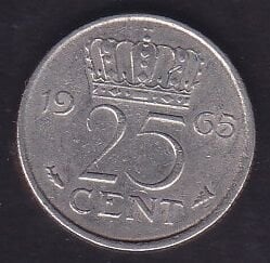 Hollanda 25 Cent 1965